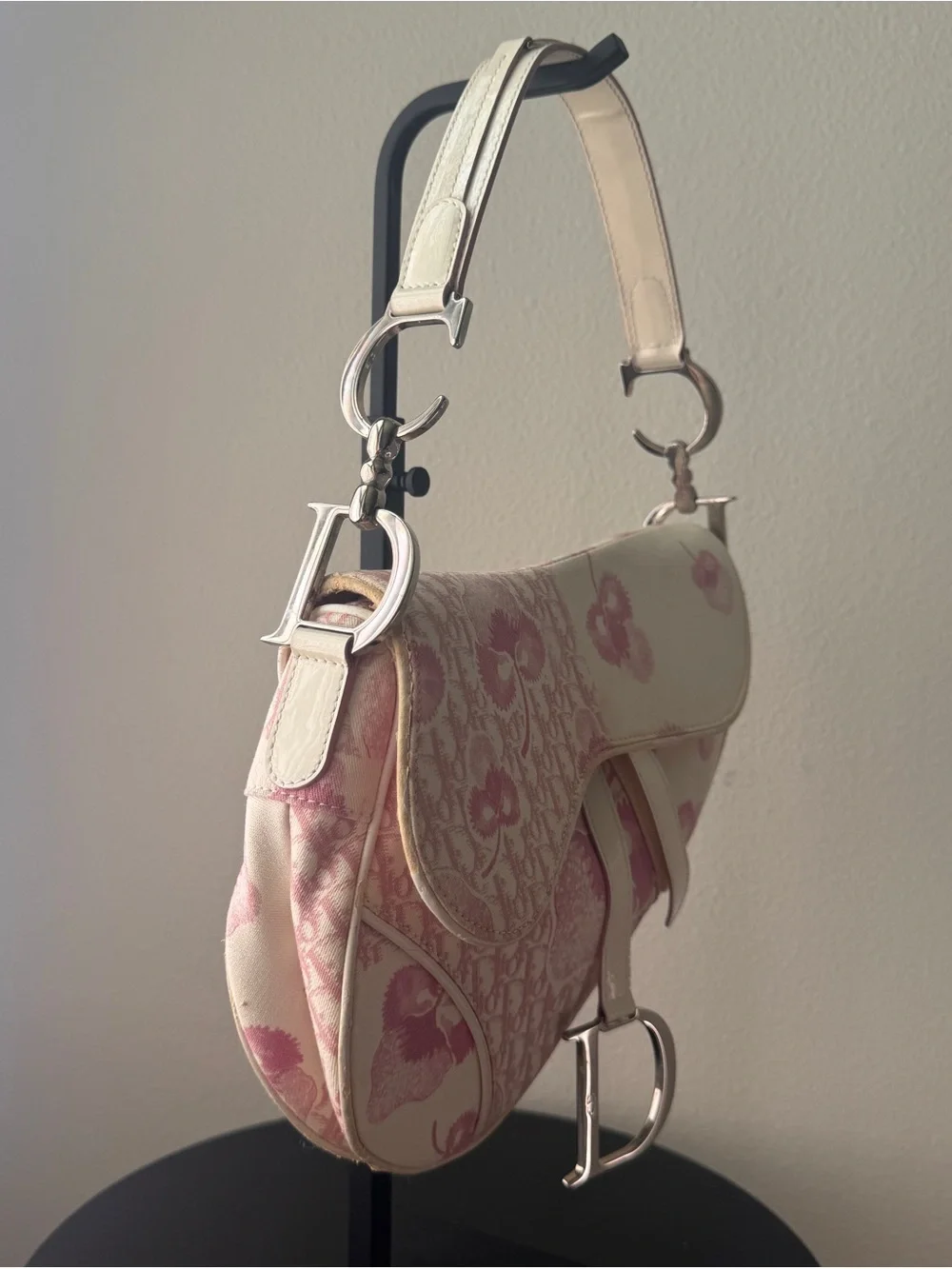 Vintage authentic Christian Dior 2004 PinkGirly Diorissimo Saddle Bag